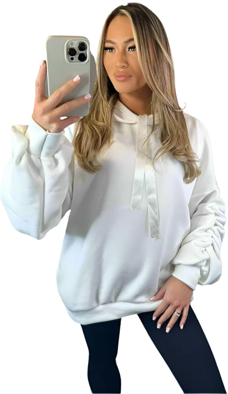 Hoodie - Ruched Sleeve