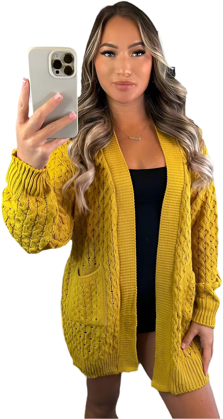 Waffle Knitted Cardigan