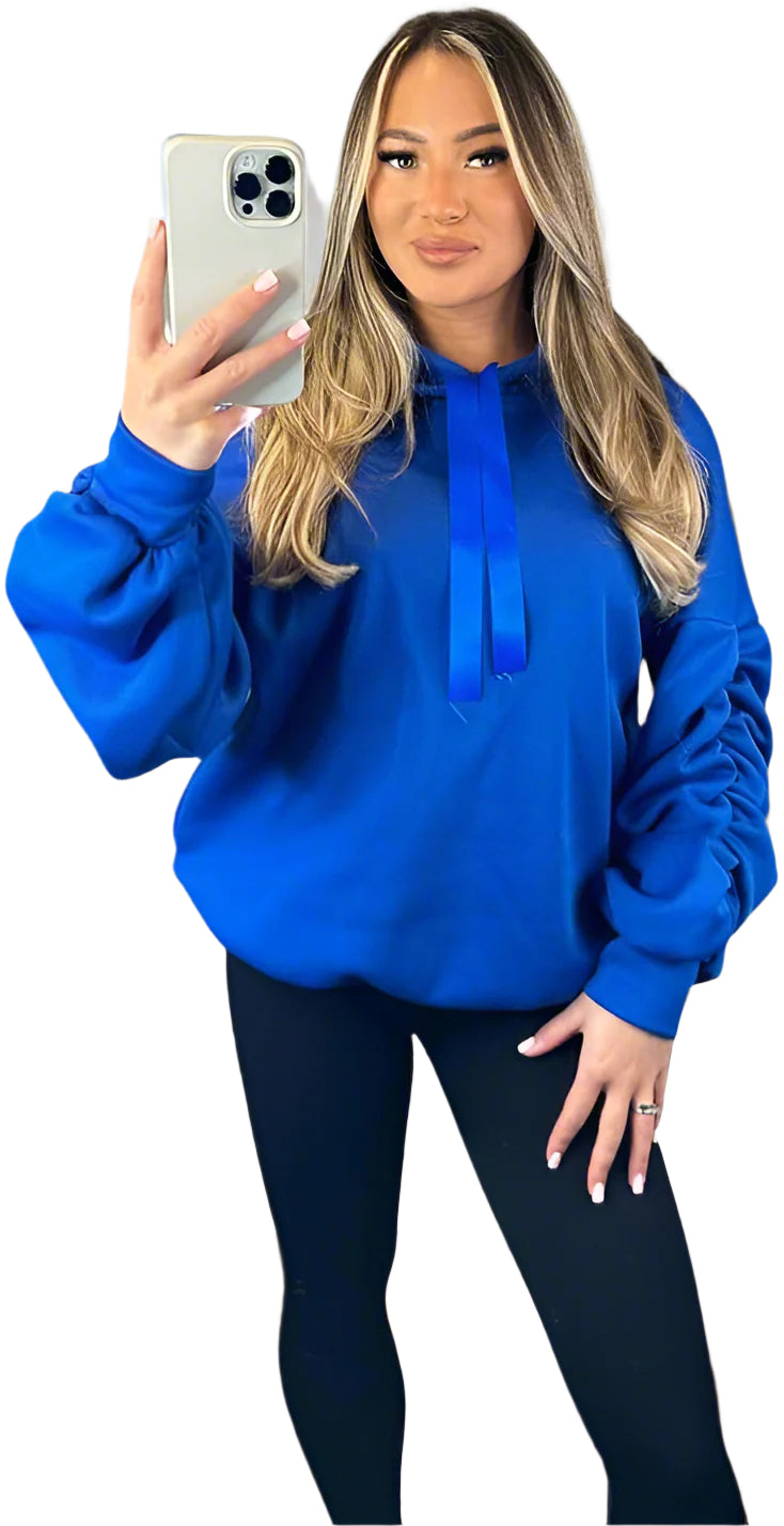 Hoodie - Ruched Sleeve