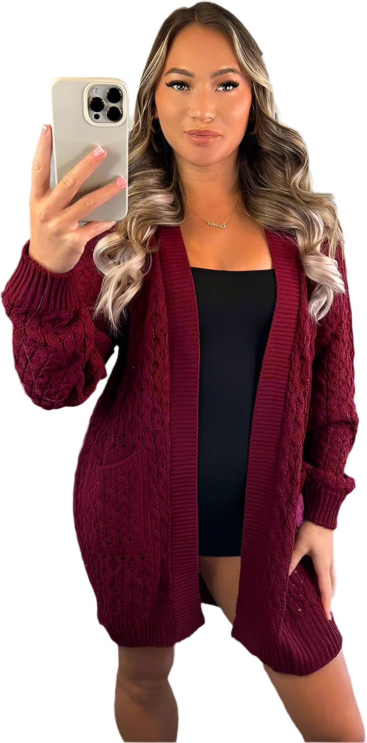 Waffle Knitted Cardigan
