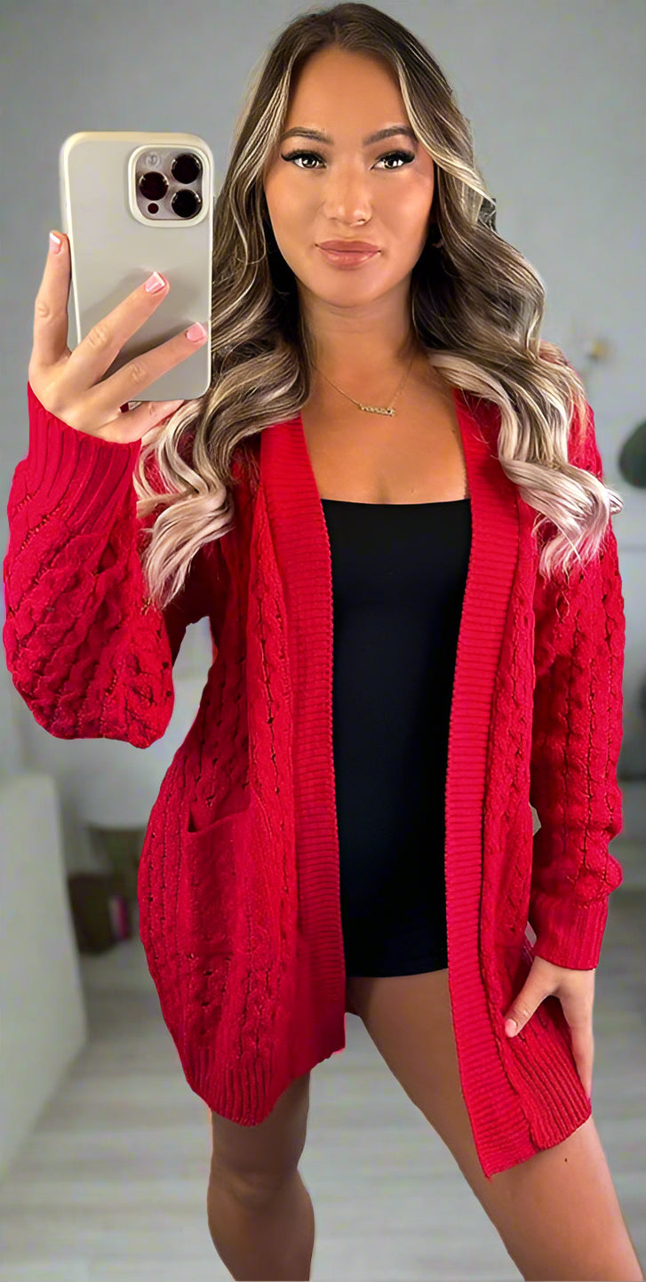 Waffle Knitted Cardigan