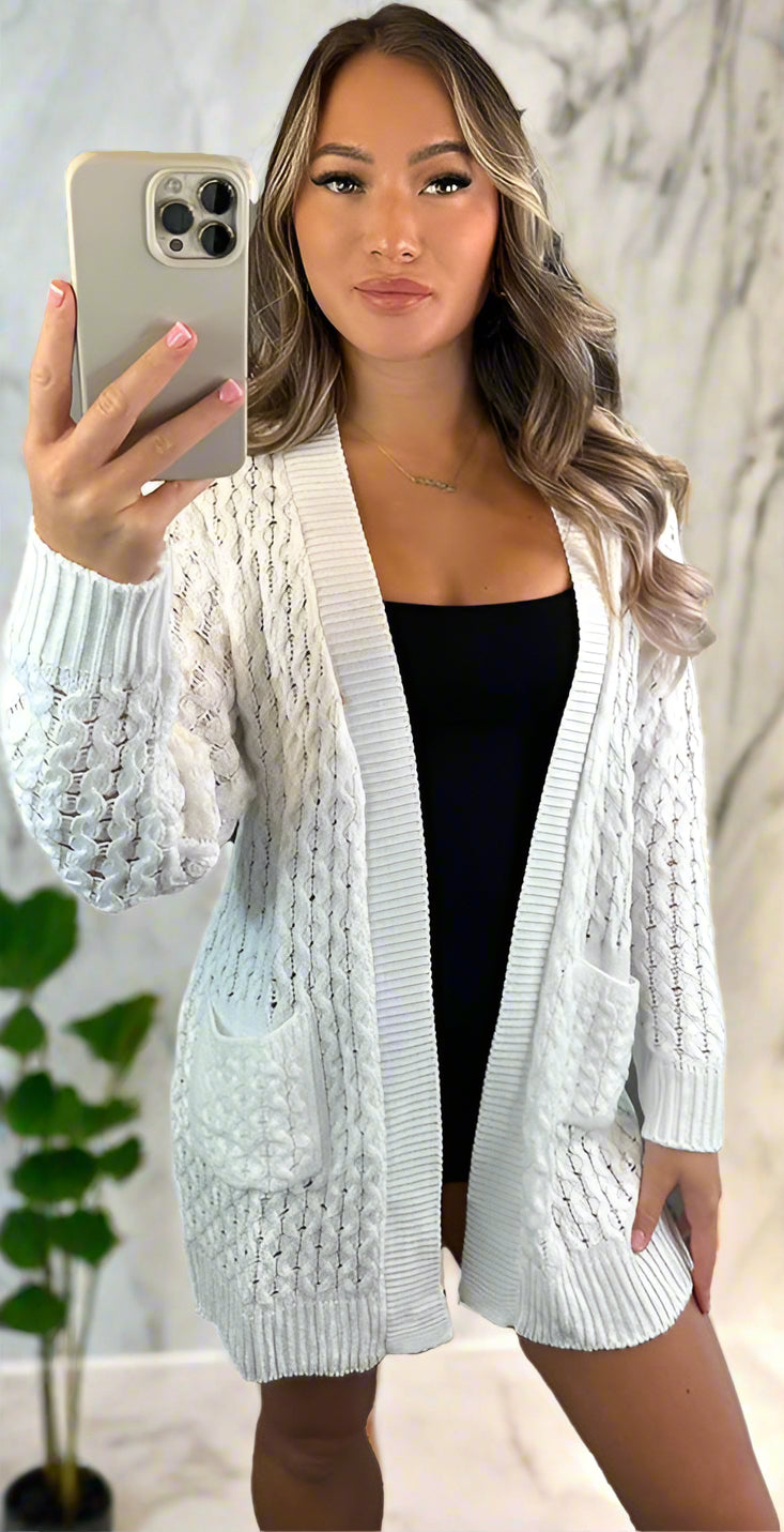 Waffle Knitted Cardigan